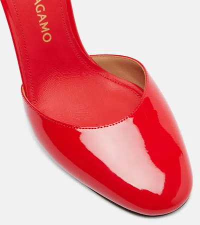 Ferragamo Maily Patent Leather Pumps In Red
