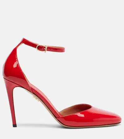 Ferragamo Maily Patent Leather Pumps In Red