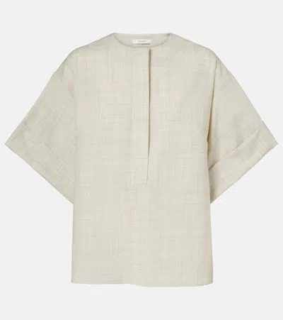 Joseph Yani Light Wool Blouse In White