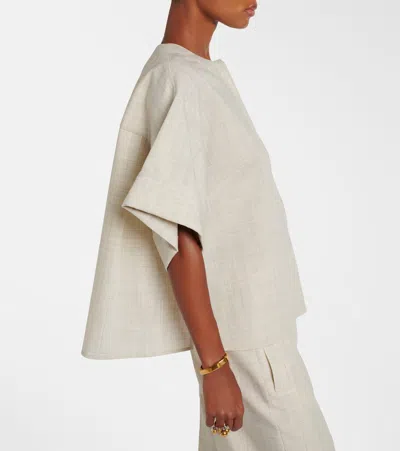 Joseph Yani Light Wool Blouse In White