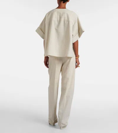 Joseph Yani Light Wool Blouse In White