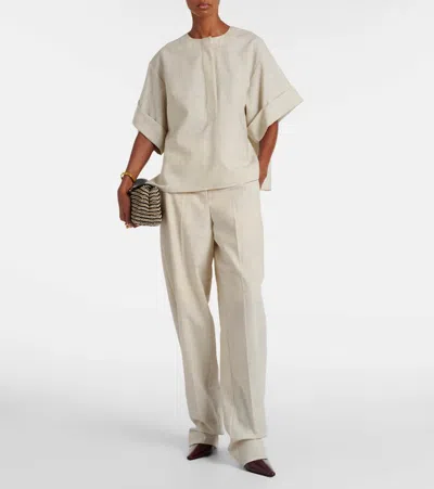 Joseph Yani Light Wool Blouse In White