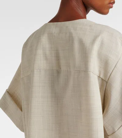 Joseph Yani Light Wool Blouse In White