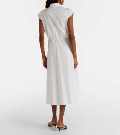 Valentino Broderie Anglaise-trimmed Cotton-poplin Midi Dress In White