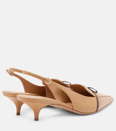 Ferragamo Giusina 40 Slingback Pumps With Mini Bow In Nude
