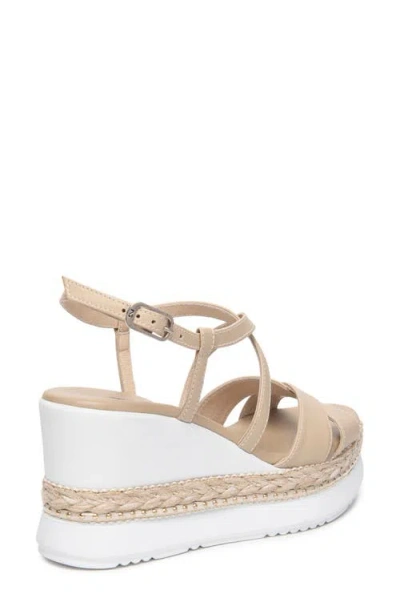 Nerogiardini Ankle Strap Platform Wedge Sandal In Neutral