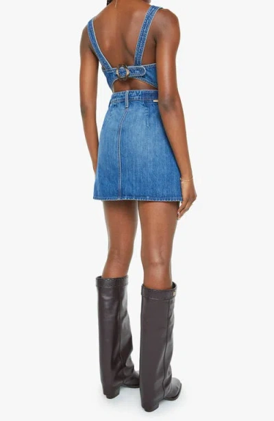 Mother The Over It Denim Mini Dress In Blue