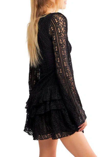 Free People Tabby Lace Midi Dress In Black