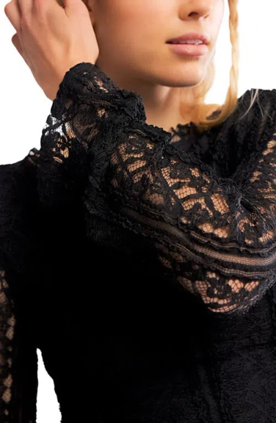 Free People Tabby Lace Midi Dress In Black