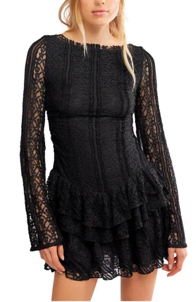 Free People Tabby Lace Midi Dress In Black
