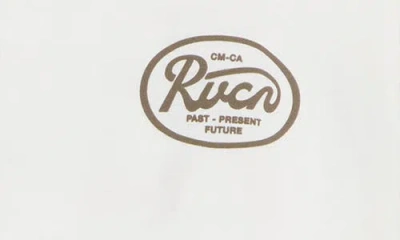 Rvca Oval Script Logo Cotton T-shirt In White