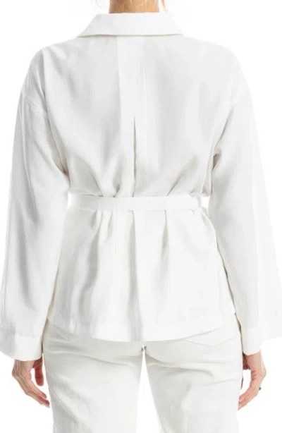 Max Studio Belted Shirt In White