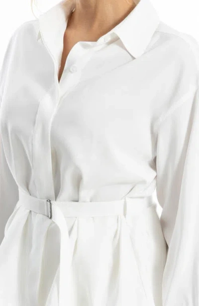 Max Studio Belted Shirt In White