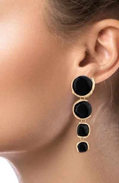 Jardin Graduated Sculpted Circle Linear Drop Earrings In Multi