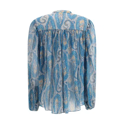 Etro Multicolor Silk Pattern Shirt In Blue