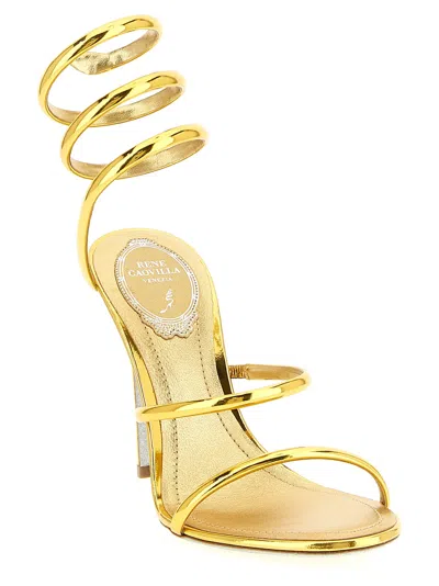 René Caovilla Heeled Sandals Rene Caovilla Woman Color Gold In Grey