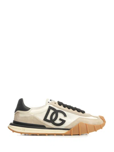 Dolce & Gabbana Dg Athletic Black Low Top Sneakers With Logo Patch On The Tongue And Maxi Logo On The Side In Suede 