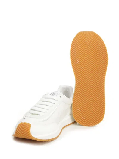 Dolce & Gabbana Men White Low Top Sneakers With Logo Patch On Tongue And Side In Leather Man