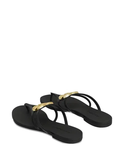 Dolce & Gabbana Black Thong Sandals With Logo Plaque On The Front In Rubber Woman