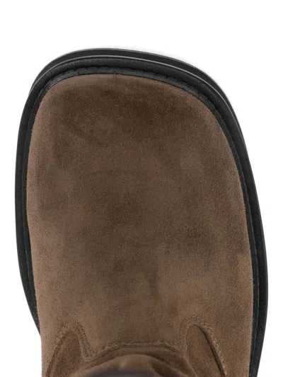 Attico Robin Passeggiata Suede Knee-high Boots In Brown