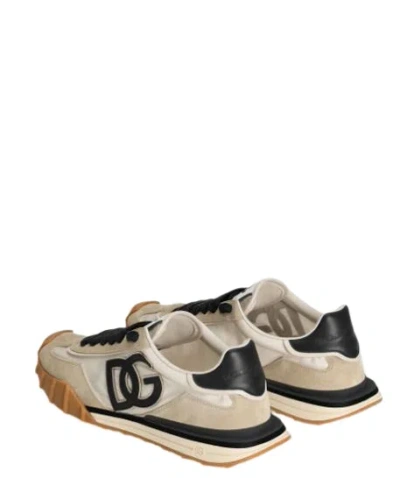 Dolce & Gabbana Dg Athletic Black Low Top Sneakers With Logo Patch On The Tongue And Maxi Logo On The Side In Suede 