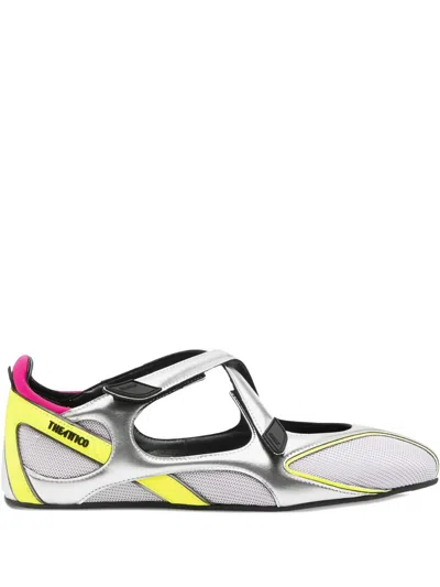 Attico Floor 01 Multicolor Ballet Shoes With Logo On The Side And Cut-out Design In Fabric Woman