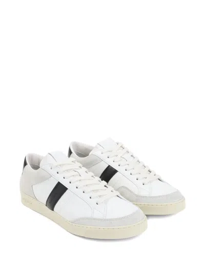 Tom Ford Panelled Suede And Grained Leather Sneakers In White