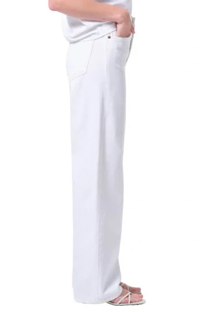Agolde Arc High Rise Loose Wide Leg Jeans In Chalk White