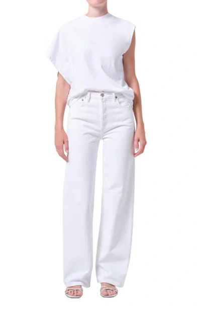 Agolde Arc High Rise Loose Wide Leg Jeans In Chalk White