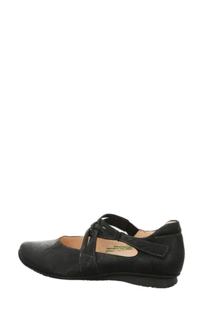 Think ! Chilli Cross Strap Ballet Flat In Black