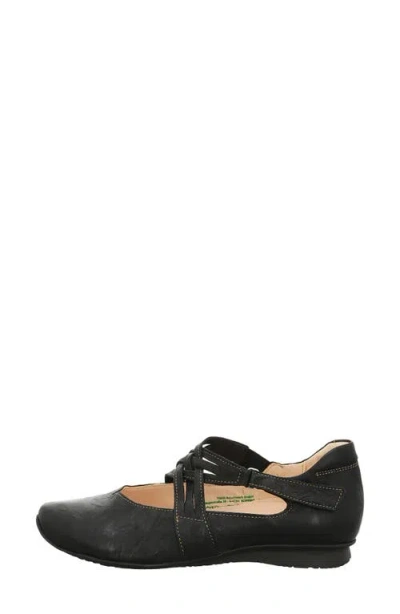 Think ! Chilli Cross Strap Ballet Flat In Black