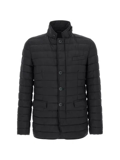 Herno Blue Polyamide Legend Jackets In Black