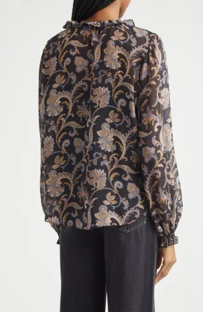 Veronica Beard Hickory Paisley Silk Blouse In Multi