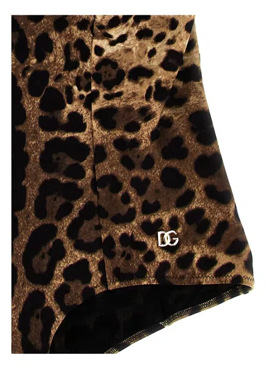 Dolce & Gabbana Embellished Leopard-print Underwired Swimsuit In Animal Print