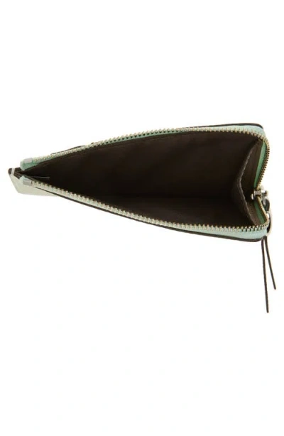 Tory Burch Romy Leather Zip Card Case In Green