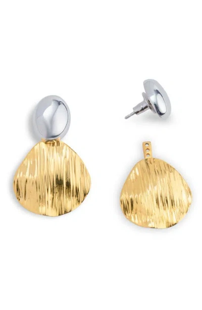 Naveda Bloom Hana Front/back Drop Earrings In Gold