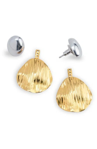 Naveda Bloom Hana Front/back Drop Earrings In Gold