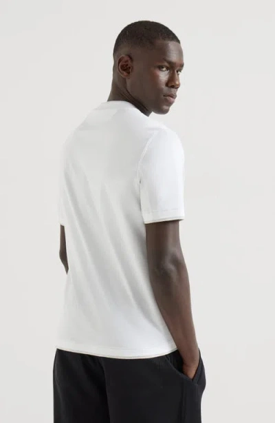 Brunello Cucinelli Cotton Jersey Crew Neck T-shirt With Logo In White