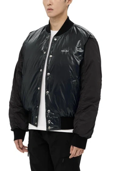 Alphastyle Hamden Mens Reversible Down Varsity Jacket In Black