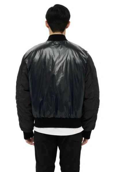 Alphastyle Hamden Mens Reversible Down Varsity Jacket In Black