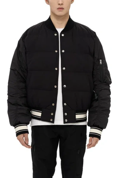 Alphastyle Hamden Mens Reversible Down Varsity Jacket In Black