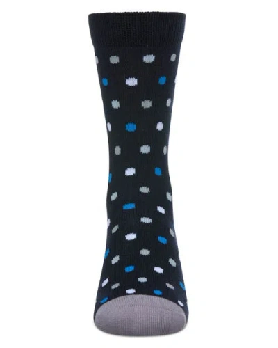 Memoi Colorful Dot-patterned Crew Sock In Black