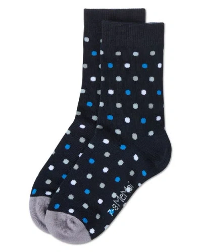 Memoi Colorful Dot-patterned Crew Sock In Black