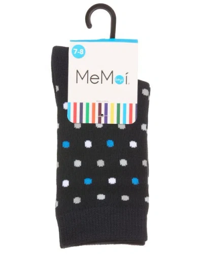 Memoi Colorful Dot-patterned Crew Sock In Black