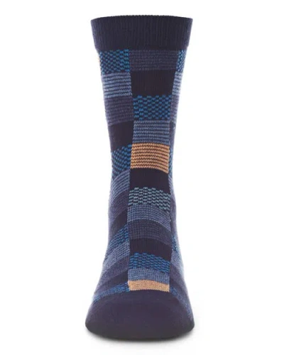 Memoi Checkerboard Crew Sock In Multi