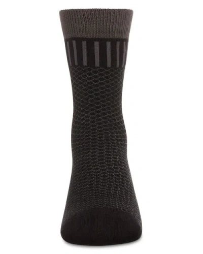 Memoi Geometric-pattern Crew Sock In Black