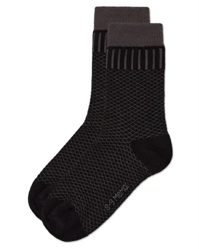 Memoi Geometric-pattern Crew Sock In Black