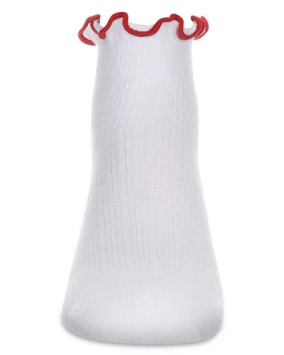 Memoi Kid's Colored Ruffle Anklet Socks