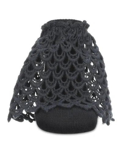 Memoi Lacy Loopsy Anklet Sock In Black