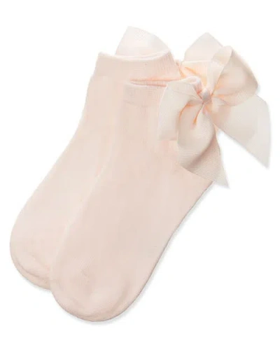 Memoi Bow-on-back Anklet Sock In Neutral